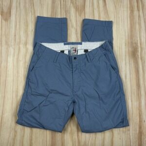 Relwen Pants Mens FITS 32x30 Blue Stretch Chino Cotton Blend Straight Leg Casual